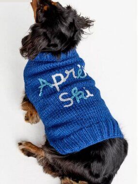 NWT Anthropologie Hand-Knit 100% WOOL Holiday Phrase Pet Sweater
